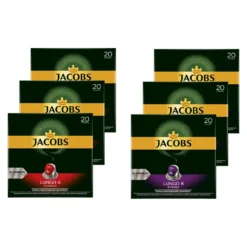 JACOBS Kapseln Nespresso®* Kompatibel 3x20 Lungo 6 Classico + 3x20 Lungo 8 Intenso - Insgesamt 120 Getränke -Ausgewählte Coffeeshops b18be9af8c16cade85afa6030bfcb169