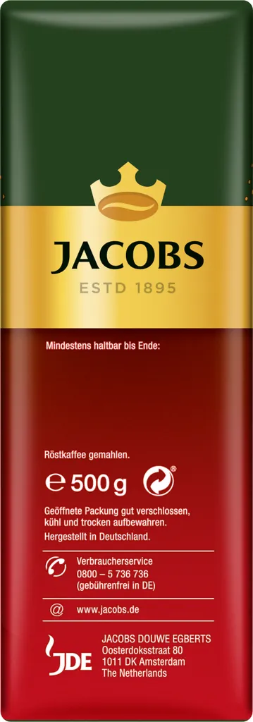Jacobs Filterkaffee Meister Röstung | Gemahlen | 500g 3 Jacobs Filterkaffee Meister Röstung | Gemahlen | 500g – Bild 3