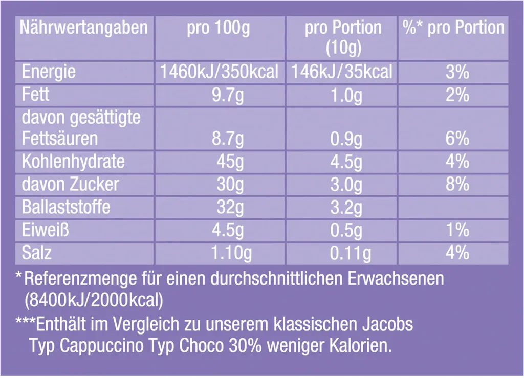 JACOBS Typ Cappuccino Choco So Leicht Mit Milka Geschmack 12 Beutel - 12 X 400g 3 JACOBS Typ Cappuccino Choco So Leicht Mit Milka Geschmack 12 Beutel - 12 X 400g – Bild 3