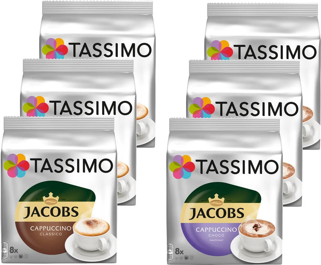 TASSIMO Kapseln Cappuccino Mix-Paket Cappuccino Classic + Cappuccino Choco Je 3 Packungen 48 Getränke 2 TASSIMO Kapseln Cappuccino Mix-Paket Cappuccino Classic + Cappuccino Choco Je 3 Packungen 48 Getränke – Bild 2