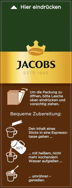 Jacobs Typ Espresso Sticks | Löslicher Kaffee | 25 Portionen 15 Jacobs Typ Espresso Sticks | Löslicher Kaffee | 25 Portionen -Ausgewählte Coffeeshops b3cea2dec72db7dbdf0e62ed188f067e