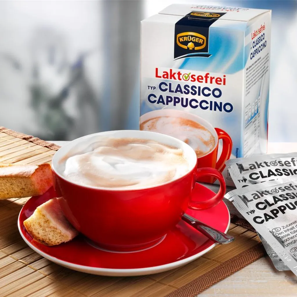 Krüger Cappuccino Classico Laktosefrei Getränkepulver 10x15g 150g 2 Krüger Cappuccino Classico Laktosefrei Getränkepulver 10x15g 150g – Bild 2