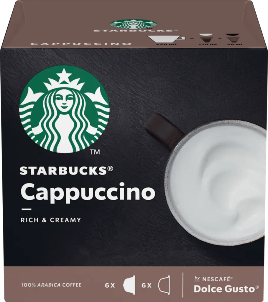Nestlé® Starbucks By Nescafe Dolce Gusto 12 Kapseln Cappuccino Rich And Creamy Arabica Coffee 120g 1 Nestlé® Starbucks By Nescafe Dolce Gusto 12 Kapseln Cappuccino Rich And Creamy Arabica Coffee 120g
