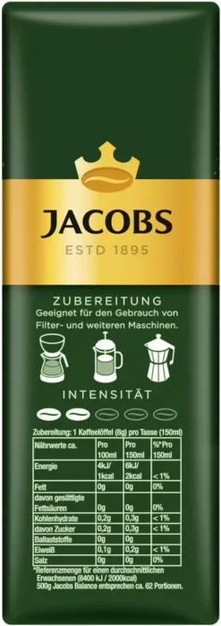 JACOBS Filterkaffee Krönung Balance 6 X 500g Pulver-Kaffee Gemahlen Röstkaffee -Ausgewählte Coffeeshops beaf445dc74f860a57477def028e588d 1