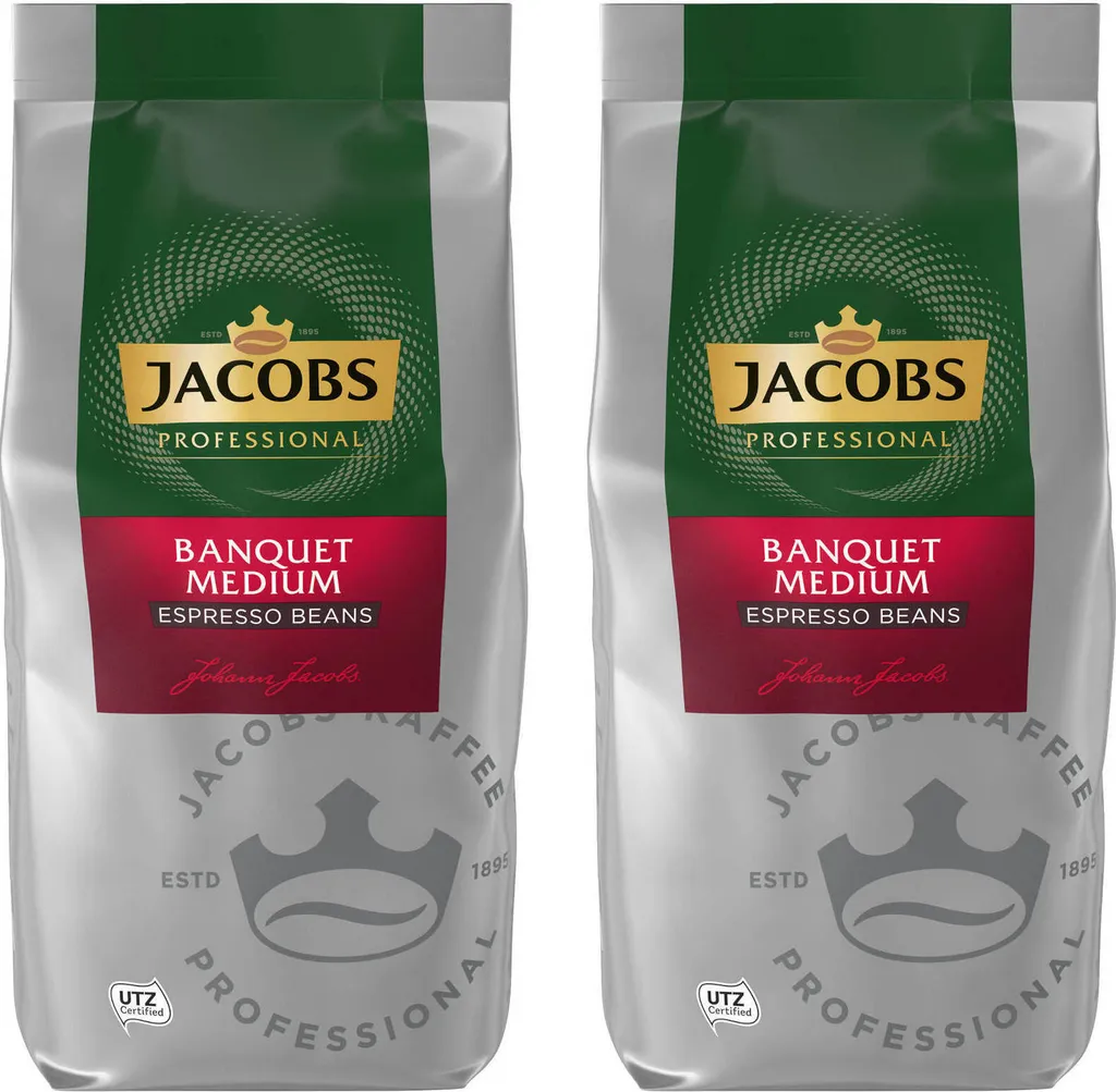 JACOBS Professional Kaffeebohnen Banquet Medium Espresso Bohnen 2 X 1 Kg 1 JACOBS Professional Kaffeebohnen Banquet Medium Espresso Bohnen 2 X 1 Kg