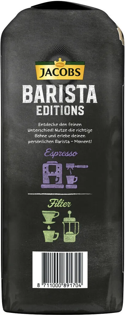 JACOBS Kaffeebohnen Barista Editions Crema 2x1 Kg Ganze Kaffee Bohnen Geröstet 6 JACOBS Kaffeebohnen Barista Editions Crema 2x1 Kg Ganze Kaffee Bohnen Geröstet – Bild 6