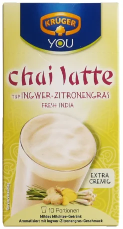 Krüger You Chai Latte Typ Ingwer-Zitronengras Fresh India Extra Cremig | 10 Portionen -Ausgewählte Coffeeshops c7549ec99388ae51b3d83af56d6ca49c