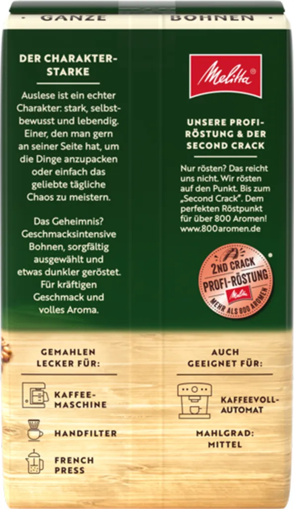 MELITTA Auslese Ganze Bohnen Für Filterkaffee 500 G Kräftig Mit Rundem Aroma 2 MELITTA Auslese Ganze Bohnen Für Filterkaffee 500 G Kräftig Mit Rundem Aroma – Bild 2