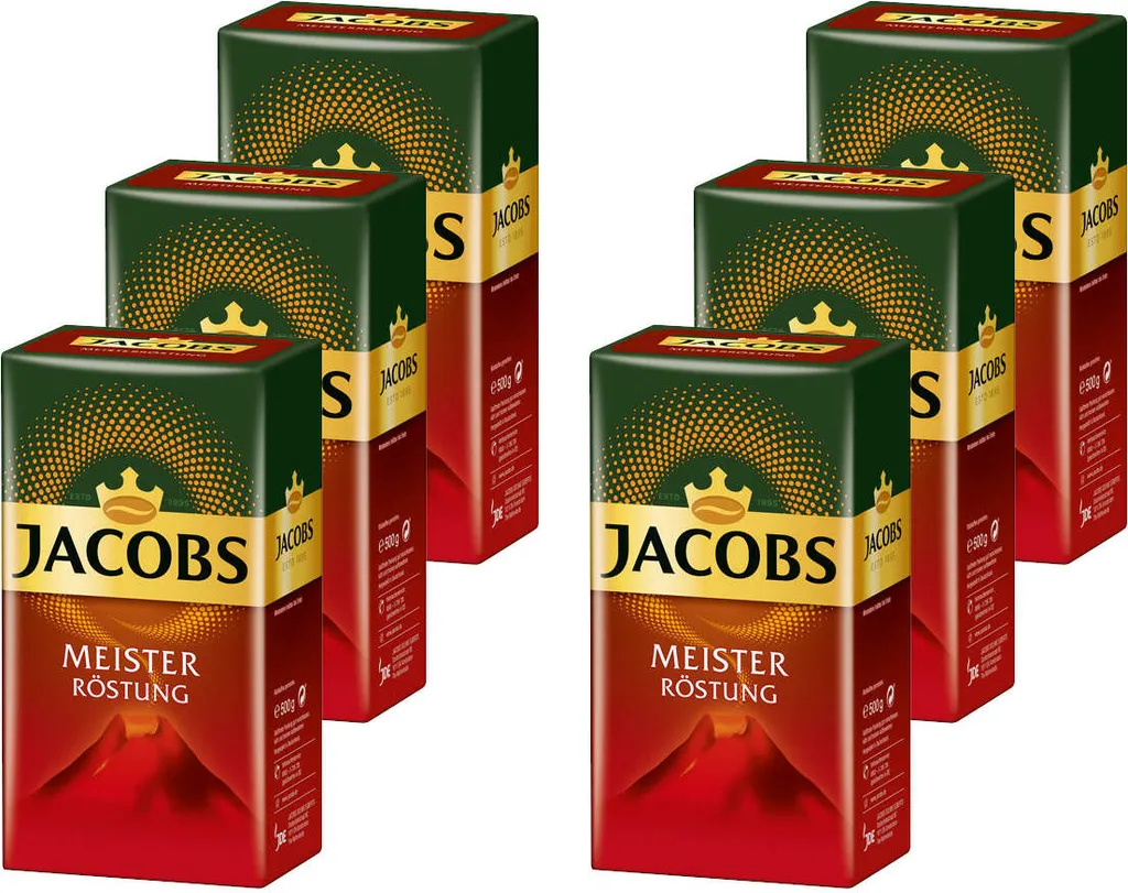 JACOBS Filterkaffee Meisterröstung 6 X 500g Pulver-Kaffee Gemahlen Röstkaffee 1 JACOBS Filterkaffee Meisterröstung 6 X 500g Pulver-Kaffee Gemahlen Röstkaffee