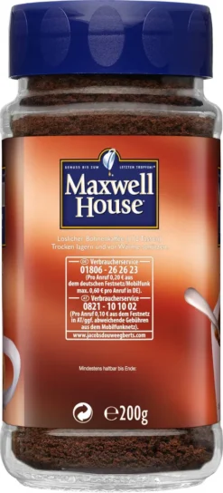 MAXWELL HOUSE Klassisch 6 X 200 G Gläser Löslicher Kaffee Instantkaffee -Ausgewählte Coffeeshops d29d3310a800d72ccad023f2119a5f86