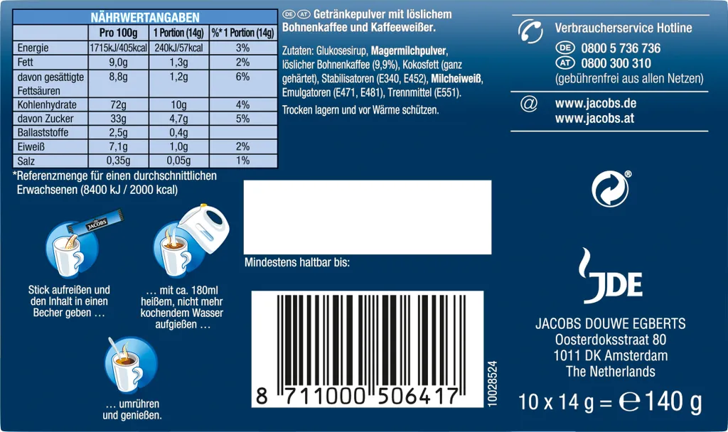 Jacobs Classic 2in1 Sticks | Löslicher Kaffee | 10 Portionen 5 Jacobs Classic 2in1 Sticks | Löslicher Kaffee | 10 Portionen – Bild 5