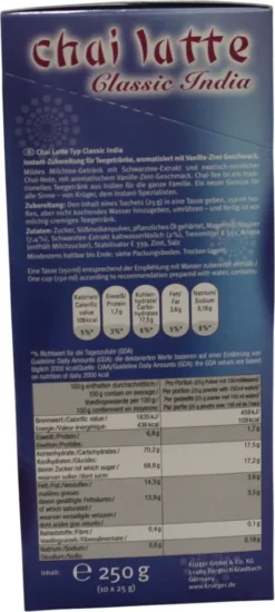 Krüger You Chai Latte Typ Vanille-Zimt Classic India Extra Cremig | 10 Portionen -Ausgewählte Coffeeshops da5dccbe3dd539fc8f6001b579210e30