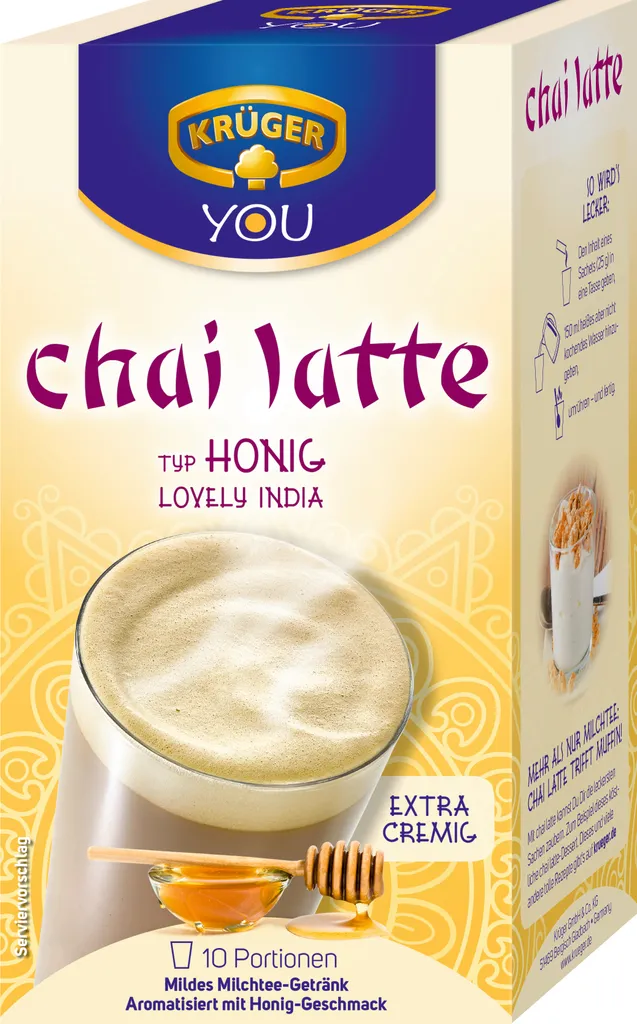 Krüger You Chai Latte Typ Honig Lovely India Extra Cremig | 10 Portionen 1 Krüger You Chai Latte Typ Honig Lovely India Extra Cremig | 10 Portionen