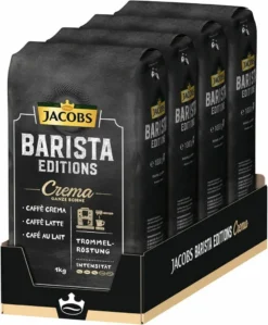 JACOBS Kaffeebohnen Barista Editions Crema Ganze Bohne 4x1 Kg + 2 Alu Dosen Im Barista Design -Ausgewählte Coffeeshops e354fb1afad0c4ce22f628c6311ff658