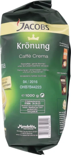 Jacobs Krönung Crema | Ganze Bohne | 1000g -Ausgewählte Coffeeshops e8be5de50d1124cb66006c0bb1e2cea2