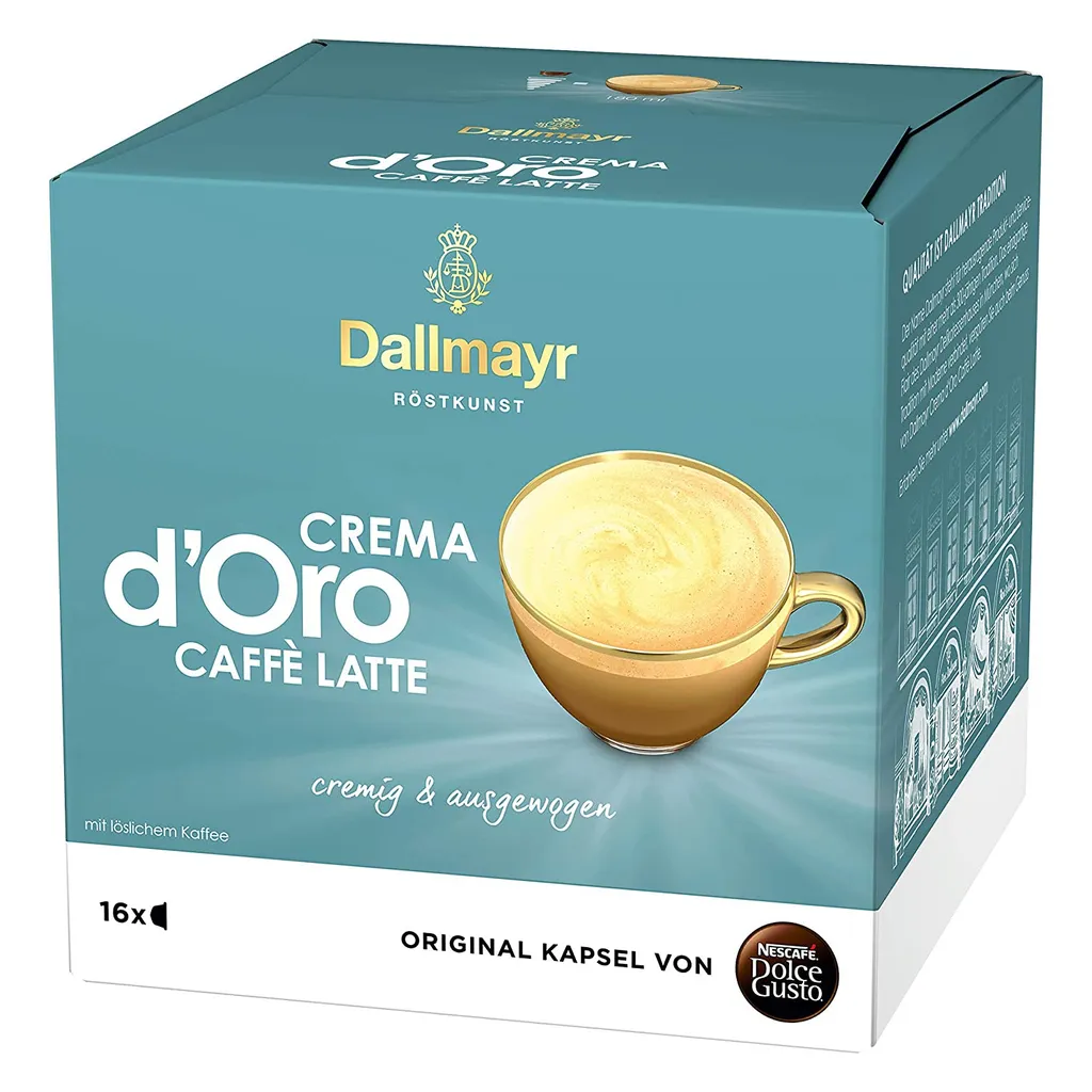Nestlé® Nescafé Dolce Gusto Dallmayr Crema DOro Caffé Latte, Kaffeekapsel, Kaffee, 16 Kapseln 1 Nestlé® Nescafé Dolce Gusto Dallmayr Crema DOro Caffé Latte, Kaffeekapsel, Kaffee, 16 Kapseln