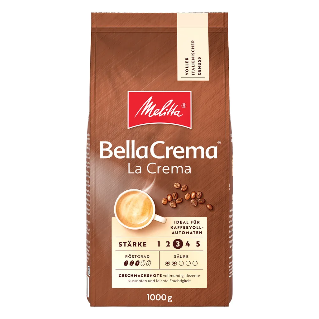 Melitta Kaffee BellaCrema LaCrema Ganze Bohne, Mittelstarke Kaffeebohnen, 8er Pack, 8 X 1000g 2 Melitta Kaffee BellaCrema LaCrema Ganze Bohne, Mittelstarke Kaffeebohnen, 8er Pack, 8 X 1000g – Bild 2