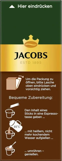 JACOBS Espresso Löslicher Kaffee 12er Pack - 12 X 25 Sticks 9 JACOBS Espresso Löslicher Kaffee 12er Pack - 12 X 25 Sticks -Ausgewählte Coffeeshops f27c6f28ec73822b3615311343e31ac4