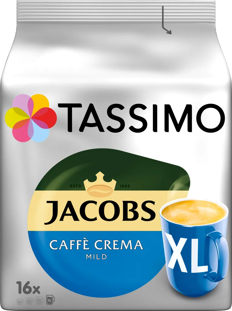 Tassimo Jacobs Caffè Crema Mild XL | 16 T Discs, Kaffeekapseln 1 Tassimo Jacobs Caffè Crema Mild XL | 16 T Discs, Kaffeekapseln