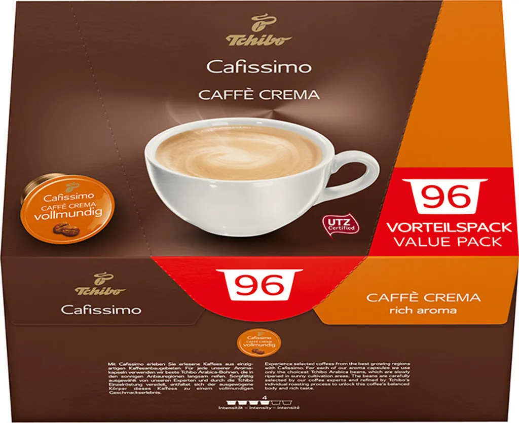 Tchibo Cafissimo Caffè Crema Vollmundig Kapseln, 96 Stück 2 Tchibo Cafissimo Caffè Crema Vollmundig Kapseln, 96 Stück – Bild 2