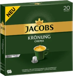 Jacobs Kaffeekapseln Krönung Crema, 20 Nespresso®* Kompatible Kapseln, 1 X 20 Getränke 8 Jacobs Kaffeekapseln Krönung Crema, 20 Nespresso®* Kompatible Kapseln, 1 X 20 Getränke -Ausgewählte Coffeeshops fdcea7f7267e7a6236460756f48417ce