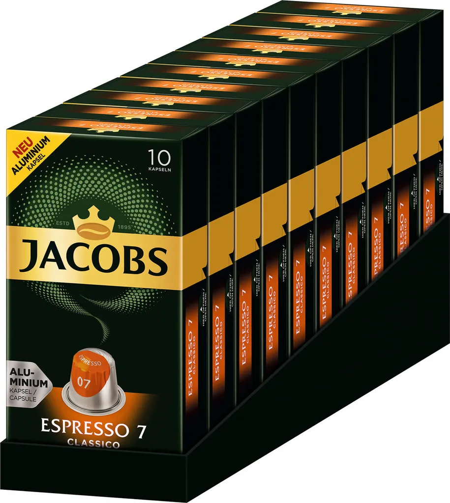 JACOBS Kapseln Espresso Classico 100 Nespresso Kompatible Kaffeekapseln 1 JACOBS Kapseln Espresso Classico 100 Nespresso Kompatible Kaffeekapseln